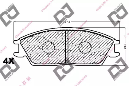 Комплект тормозных колодок DJ PARTS BP1168